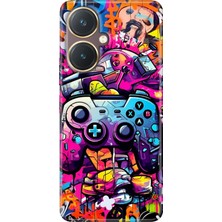 Grabono Vivo Y27 Kılıf Renkli Tpu Uv Baskılı Desenli Silikon Gamer