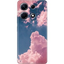 Grabono Infinix Note 30 Pro Kılıf 6.67" Desenli Baskılı Esnek Silikon Kapak Pembe Bulut