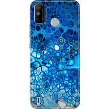 Grabono Tecno Spark 6 Go Kılıf Desenli Kapak Renkli Derin Mavi