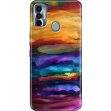 Grabono Tecno Spark 7 Pro Kılıf Renkli Silikon Sulu Boya