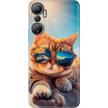 Grabono Infinix Hot 20 Kılıf (X6826C) Desenli Baskılı Esnek Silikon Kapak Cat