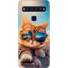 Grabono Tcl 10L Kılıf Baskılı 6.53" Silikon Renkli Resimli Arka Kapak Cat