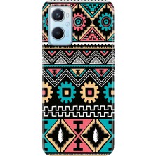 Grabono Oppo A96 Kılıf (CPH2333) Uyumlu Desenli Silikon Tpu Kareografi Etnik