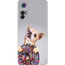 Grabono Tcl 30+ (Plus) Kılıf Silikon Renkli Resimli Arka Kapak Donut Dog