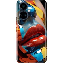 Grabono Tecno Camon 19 Pro Kılıf Renkli Temalı Desenli Tpu (CI8N) Uyumlu Silikon Makyaj