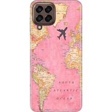 Grabono Samsung Galaxy M33 Kılıf Baskılı Esnek Silikon Kapak Map
