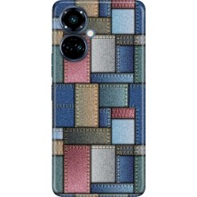 Grabono Tecno Camon 19 Pro Kılıf Renkli Temalı Desenli Tpu (CI8N) Uyumlu Silikon Jean Pattern