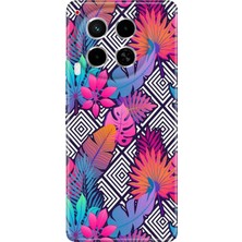 Grabono Tecno Camon 30 Kılıf (Cl6) Uyumlu Silikon Desenli Kapak Botanik