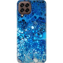 Grabono Samsung Galaxy M33 Kılıf Baskılı Esnek Silikon Kapak Derin Mavi