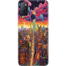 Grabono Tcl 20E Kılıf Desenli Silikon Kampanyalı Kapak Retro Newyork