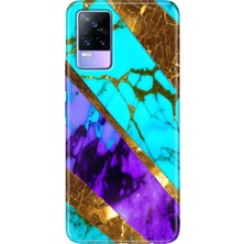 Grabono Vivo V21 Kılıf 6.44 Inc Desenli Silikon Esnek Uyumlu Kapak Nezih Mermer