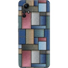 Grabono Xiaomi Redmi Note 12S Kılıf Renkli Desenli Baskı Tasarım Silikon Jean Pattern
