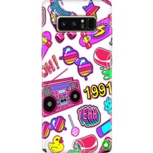 Grabono Samsung Galaxy Note 8 Kılıf Renkli Temalı Desenli Tpu Note8 Silikon 90'lar