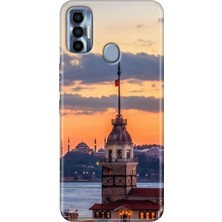 Grabono Tecno Spark 7 Pro Kılıf Renkli Silikon Kız Kulesi