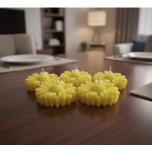 Artepieza 5'li Set Papatya Figürlü Soya Wax Mum-Sarı Papatya Tasarımlı 5'li Mum Seti 5*1 cm