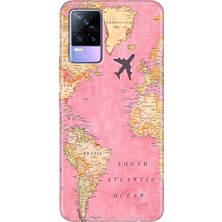 Grabono Vivo V21 Kılıf Resimli Desenli Özel Tasarım Silikon Map