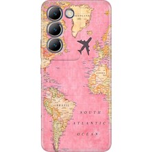 Grabono Vivo V30 Lite 6.67" Kılıf Desenli Baskı Özel Tasarım Silikon Map