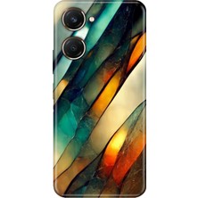 Grabono Vivo Y18 Kılıf Renkli Desenli Özel Tasarım Uv Baskı Silikon Kapak Flora Mermer