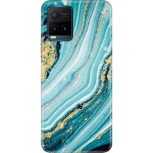 Grabono Vivo Y21S Uyumlu Kapak Kılıf Renkli Tpu Uv Baskılı Desenli Silikon Simli Taş