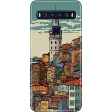 Grabono Tcl 10L Kılıf Baskılı 6.53" Silikon Renkli Resimli Arka Kapak Galata