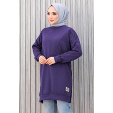 İlkimay.com Armalı Yırtmaç Detay Tunik 1665 - Mor