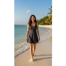 Adel Swimwear Kalın Askılı Slipli ve Astarlı Elbise Mayo