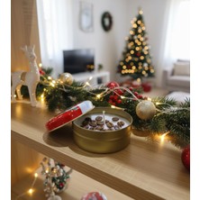 Artepieza Tarçın Kokulu Yılbaşı Noel Konseptli Kahve Çekirdekli Metal Kutulu Hediyelik Mum 7.5*3.5 cm