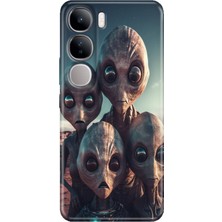Grabono Vivo V40 Lite Kılıf Renkli Esnek Baskı Silikon Özel Temalı Desenli Ufo