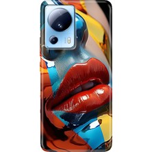 Grabono Xiaomi Mi 13 Lite Kılıf Desenli Mi 13 Lite Design Silikon Makyaj