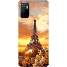 Grabono Xiaomi Redmi Note 11SE Kılıf Renkli Desenli Baskı Tasarım Silikon Eyfel