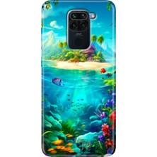 Grabono Xiaomi Redmi Note 9 6.53" Kılıf Renkli Desenli Baskı Tasarım Silikon Island