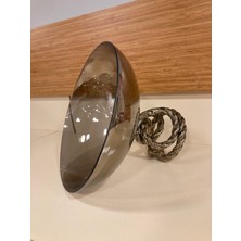Plus Home Dekoratif Döküm Pirinç Cam Meyvelik Halat Model Renk Antik Eskitme Yükseklik 21 cm Çapı 28 cm