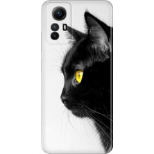 Grabono Xiaomi Redmi Note 12S Kılıf Renkli Desenli Baskı Tasarım Silikon Kedi Bakışı