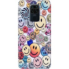 Grabono Xiaomi Redmi Note 9 6.53" Kılıf Renkli Desenli Baskı Tasarım Silikon Emojix