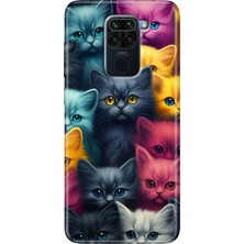 Grabono Xiaomi Redmi Note 9 6.53" Kılıf Renkli Desenli Baskı Tasarım Silikon Kedi Ordusu
