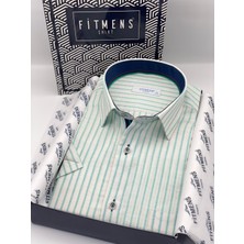 Fitmens Klasik Kısa Kol Çizgili Hediye Kutulu Erkek Gömlek FS-004166 - Yeşil