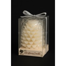 Tutku Home Kozalak Şeklinde Zarif Kutuda Mum Beyaz