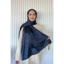 Verahed G Desenli Çift Taraflı Kaşmir Ipek Şal Büyük Boy Kadın Omuz ve Boyun Şalı