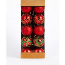 Tutku Home 29 Lu Yeni Yıl Süsü Şık Kutu (8 cm ) Kırmızı