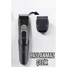 Zenvia Saç Sakal Vücut Şarjlı Kablosuz Tıraş Makinesi Profesyonel Paslanmaz Çelik