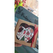 Butenin Atölyesi Yılbaşı Hediyesi, Kalp Figürlü Açacak Magnet, Kutulu