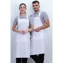 Düz Cepli Düğmeli Arkadan Ayarlanabilir Önlük