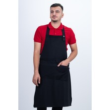 Düz Cepli Ayarlanabilir Düğmeli Arkadan Bağcıklı Önlük