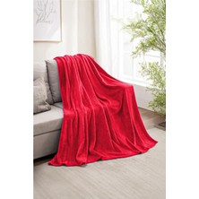 Bonny Home Warm Embrase Kadife Kırmızı Yılbaşı Temalı Tv Battaniyesi Çift Kişilik Polar Battaniye Koltuk Şalı