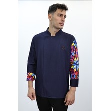 Kol Desenli Şef Ceket Aşçı Kıyafeti Chef Aşçı Forması