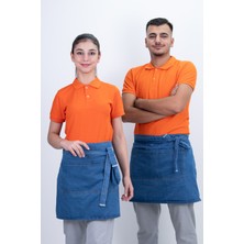 Düz Çift Cepli Kot Önlük