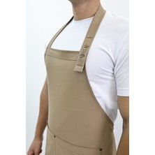 Düz Cepli Ayarlanabilir Düğmeli Arkadan Bağcıklı Önlük