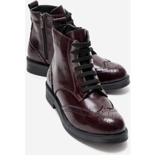 Luvi Nelvy Bordo Rugan Hakiki Deri Kadın Bot