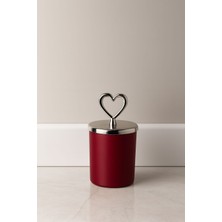 Vena Vanilya Kokulu Bordo Renki Kalpli Bardak Mum