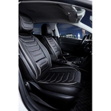 Castor Otomotiv Castor Renault Megane 1 Lüx Oto Koltuk Kılıfı Ön Arka Takım Eagle Serisi Siyah Beyaz